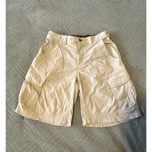 REI Cargo Shorts Mens S Khaki Beige Nylon Pockets Lightweight‎ Outdoors Hiking